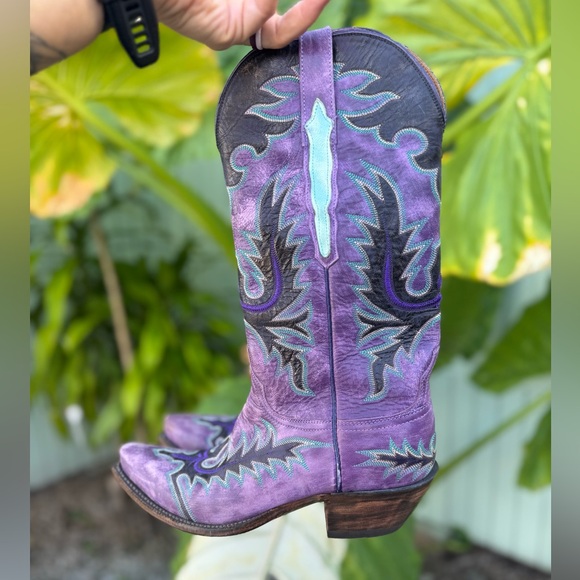 Lucchese Classics Handmade Purple cowboy boots size 8 - Picture 4 of 12